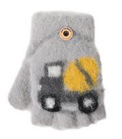 BeSNAZZY Megztos pūkuotos pirštinės R-220-Grey/13 cm