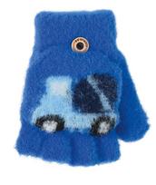 BeSNAZZY Megztos pūkuotos pirštinės R-220-Blue/13 cm