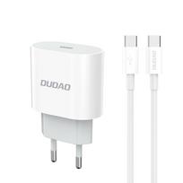 Dudao A14EUC PD 20W USB-C sieninis įkroviklis su laidu - baltas