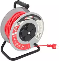 AW-Tools AWTOOLS BŪGNINIS ILGINTUVAS METAL PROFI PRO 25m 3×2,5mm RAUDONAS 16A / 3680W / IP44