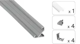 TEKKNI LED profilio komplektas BARDE kampinis, aliuminis, anoduotas, matinis dangtelis 2.02 m