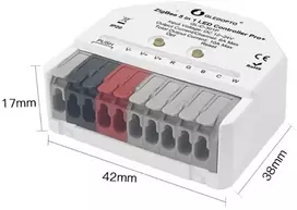 Gledopto LED valdiklis ZigBee MINI PRO+ RF, 12-24Vdc, 6A/CH, 10A MAX, RGB, RGBW, RGB+CCT, CCT, DIM, PUSH-DIM