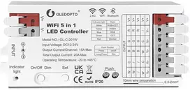 Gledopto LED valdiklis Wi-Fi + RF, 12-24Vdc, 15A/CH, 20A MAX, RGB, RGBW, RGB+CCT, CCT, DIM, PUSH-DIM