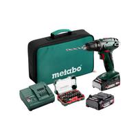 Akumuliatorinis gręžtuvas-suktuvas Metabo BS 18 Set, 18V, 2x 2.0 Ah su priedais