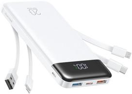 charger PowerNeed Powerbank Charmast W2065 PD3.0 3A 22,5W 20000 mAh z wbudowanym kablami USB A / USB C / Lightning / Micro biały | 6977525753848 | 6977525753848