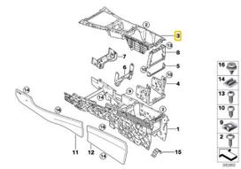 Bmw X6 E71 E72 Centro Konsolės Dekoratyvinės Plokštės Tvirtinimas Originalus 51169130093