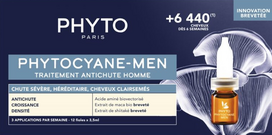 PHYTO Phytocyane-Men Progressive – gydomoji progresuojančio vyrų plaukų slinkimo priemonė, 12 ampulių po 3,5 ml