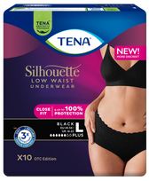 TENA Silhouette Plus Noir L apatinės kelnaitės šlapimo pūslės silpnumui, 10 vnt.