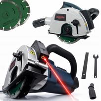 Betono freza EUROTEC 150 mm, 3100 W, 10–40 mm, su diskais, lazeriu ir lagaminėliu