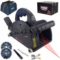 Pjovimo freza FERM 1600W, 150 mm, su lazeriu ir ratukais, rinkinys