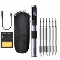 Lituoklio rinkinys Fnirsi HS-02A, 100W, 6 antgaliai, USB, skaitmeninis