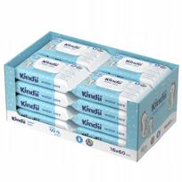Drėgnos servetėlės vaikams Kindii Water Care, 99,9% vandens, 16 pakuočių x 60 vnt.