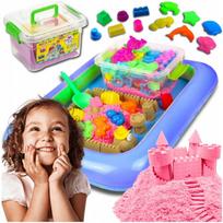 Kinetic Sand 3 kg smėlio žaidimų rinkinys su baseinu, formelėmis ir kibirėliu