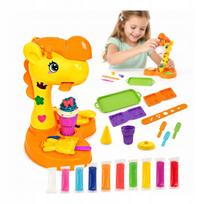 Plastilino rinkinys su žirafos formos spaustuvu, 10 spalvų
