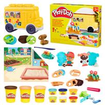 Kūrybinis modelino rinkinys Play-Doh su mokykliniu autobusu, tortu ir priedais