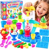 Plastilino rinkinys PLAYDOUGH ledų gaminimo stalui, formelės, vaikams nuo 3 metų