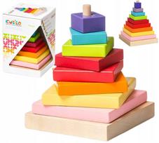Medinė lavinamoji piramidė vaikams Cubika 13357, 8 kaladėlės