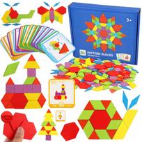 Medinė dėlionė Montessori, spalvotos mozaikos formos