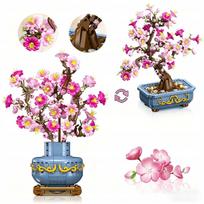 Statybinis bonsai ir vyšnios žiedų rinkinys 2-in-1