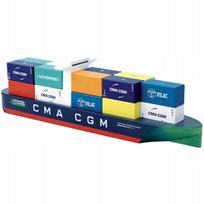Magnetinis laivas su CMA CGM konteineriais ir 18 Vilac konteinerių blokelių