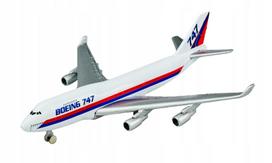 Metalinis lėktuvo modelis Welly Boeing 747, 13 cm, dėžutėje