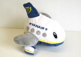 Plušinis lėktuvas RYANAIR GLOBUS, 20x30 cm, su CE ženklinimu