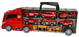 Žaislinių transporto priemonių rinkinys lagamine