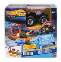 Žaislinis Hot Wheels Monster Trucks triukų paleidimo rinkinys JML04