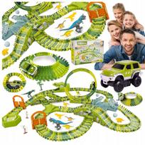 Automobilių lenktynių trasa su dinozaurais, 324 dalys, 530 cm