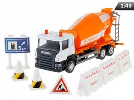 Žaislinis sunkvežimis 1:64 RMZ City SCANIA betono maišyklė su priedais
