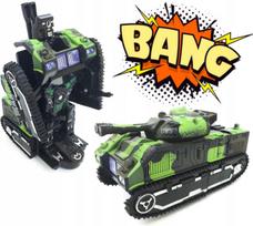 Žaislinis tankas su šviesomis, virstantis robotu