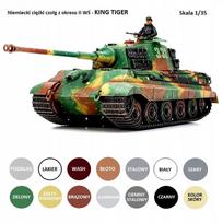 Vokiečių sunkiojo tanko „King Tiger“ modelis su dažų rinkiniu