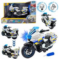 Policijos motociklas su šviesomis ir garsais, 30 cm