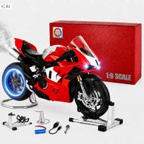 Motociklas Ducati Panigale 1:9 su LED žibintais, garsais, dūmais, USB