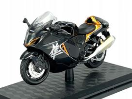 Metalinė Suzuki Hayabusa juoda motociklo modeliukas 1:18 su stovu