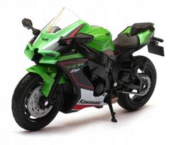Metalinis motociklo modelis Kawasaki Ninja ZX-10R 1:18 WELLY 2021