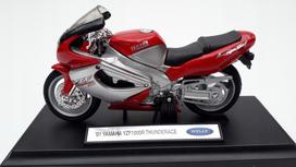 Metalinis motociklo modelis WELLY Yamaha YZF1000R Thunderace 2001, raudonas, 1:18