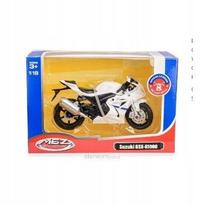 Žaislinis motociklas MASS 1:18 Suzuki GSX-R1000, baltas, 3167