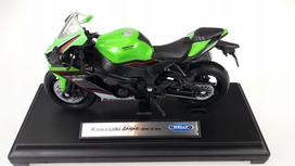 Metalinis motociklo modelis WELLY Kawasaki NINJA ZX-10R, 1:18, baltas