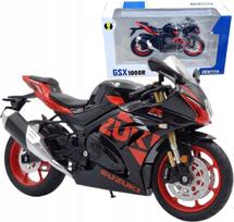 Motociklo modelis Suzuki GSX 1000R 1:12, juodas, su šviesomis ir garsais