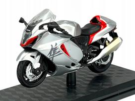 Metalinis Suzuki Hayabusa sidabrinis motociklo modelis, 1:18, M18-5B