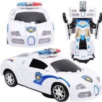 Policijos žaislinis automobilis–robotas, automatiškai transformuojamas