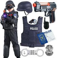 Vaikiškas policininko rinkinys: pistoletas, šalmas, kepurė, apranga