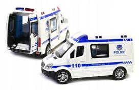 Policijos automobilis su šviesomis, garsu ir atidaromomis durimis
