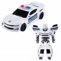 Žaislinis policijos roboto ir automobilio 2-ių viename konstruktorius