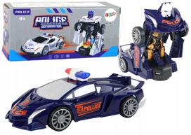 Transformeris automobilis–robotas vaikams, policija, tamsiai mėlynas