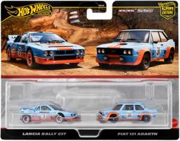 Automobilių rinkinys HOT WHEELS PREMIUM CULTURE, 2 vnt: Lancia Rally 037 ir Fiat 131 Abarth