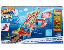 Automobilių trasa Hot Wheels City Rollercoaster, tinka 5 mašinėlėms, HJV69, nuo 4 metų