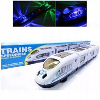 Žaislinis traukinys Pendolino 43 cm su LED apšvietimu ir garsais, lokomotyvas su vagonais