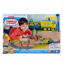Vaikiškas traukinukas Fisher Price Tomek, bėgiai ir Carly lokomotyvas